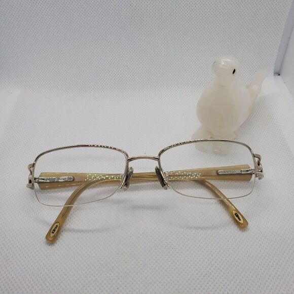 Safilo White & Gold Prescription Glasses Frames - Picture 1 of 7